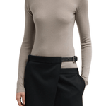 Tibi Featherweight Ribbed Sweater Turtleneck Pullover - Vermillion