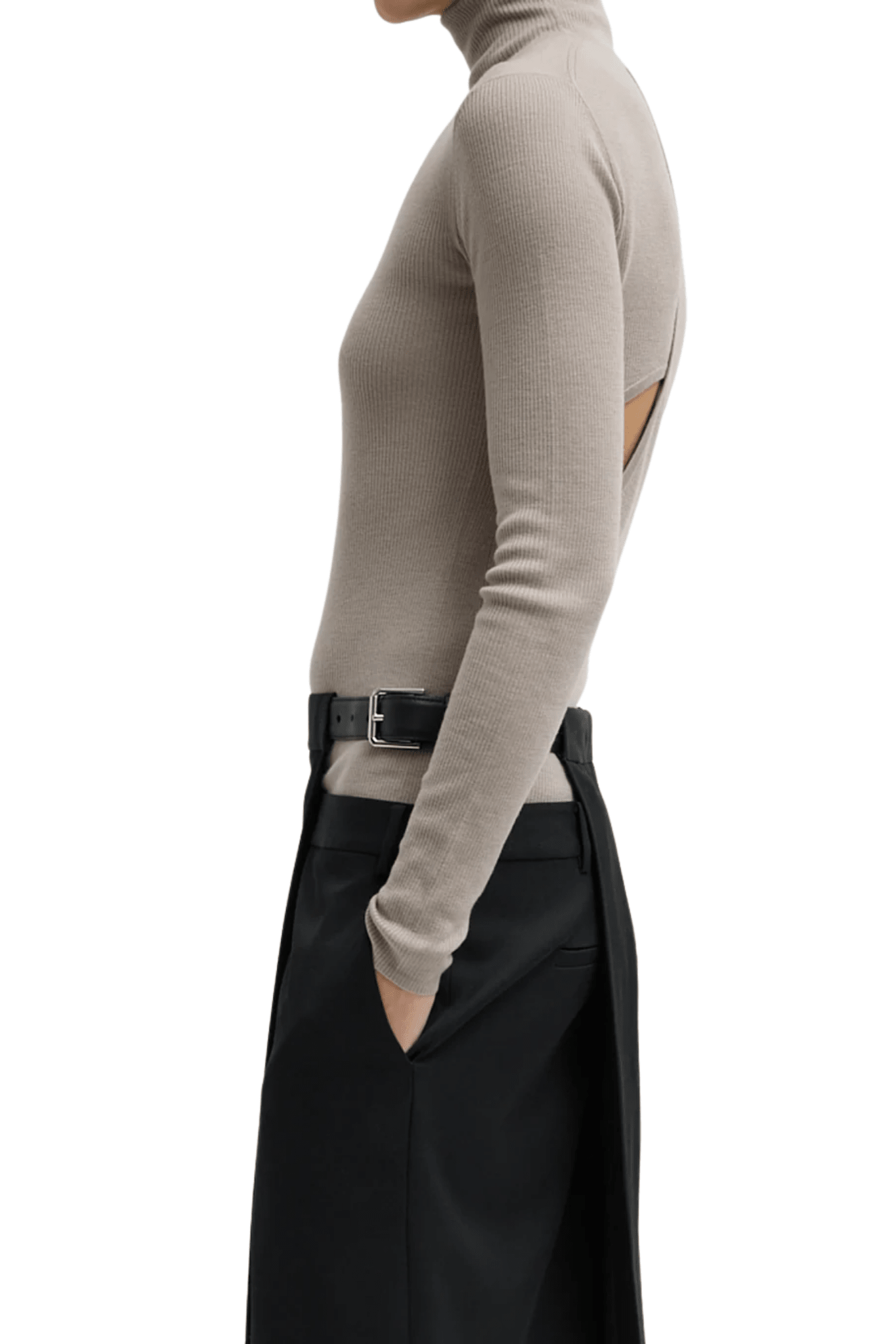 Tibi Featherweight Ribbed Sweater Turtleneck Pullover - Vermillion