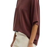 Tibi Featherweight Viscose Neoprene Short Sleeve Baseball Tee - Vermillion