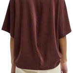 Tibi Featherweight Viscose Neoprene Short Sleeve Baseball Tee - Vermillion