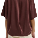 Tibi Featherweight Viscose Neoprene Short Sleeve Baseball Tee - Vermillion