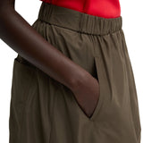 Tibi Italian Sporty Nylon Maxi Anorak Skirt - Vermillion