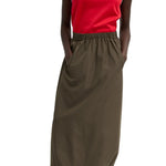 Tibi Italian Sporty Nylon Maxi Anorak Skirt - Vermillion