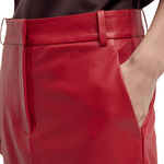 Tibi Leather Midi Trouser Skirt - Vermillion