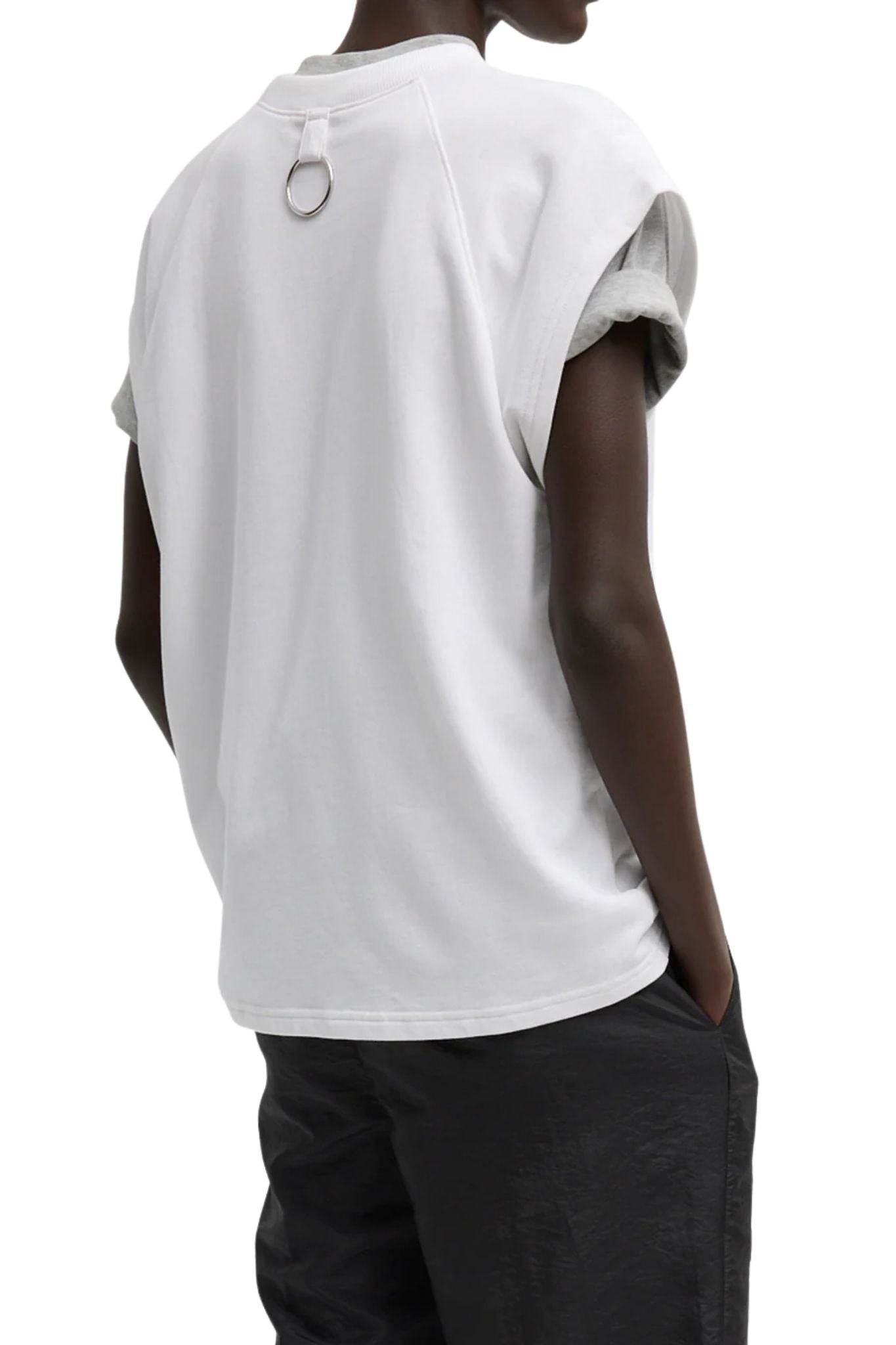 Tibi Light Weight Sweatshirting Sleeveless Easy Top - Vermillion