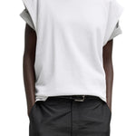 Tibi Light Weight Sweatshirting Sleeveless Easy Top - Vermillion