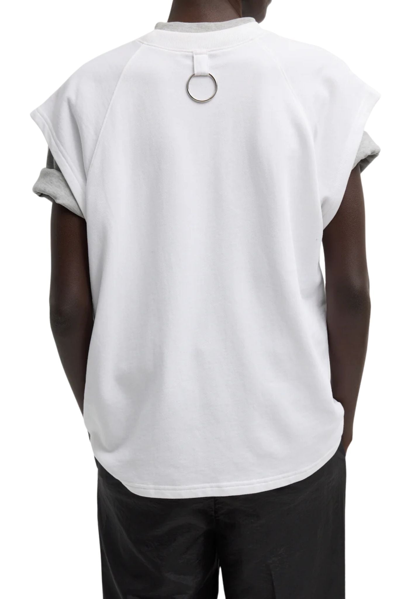 Tibi Light Weight Sweatshirting Sleeveless Easy Top - Vermillion