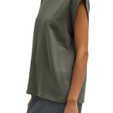 Tibi Light Weight Sweatshirting Sleeveless Easy Top - Vermillion