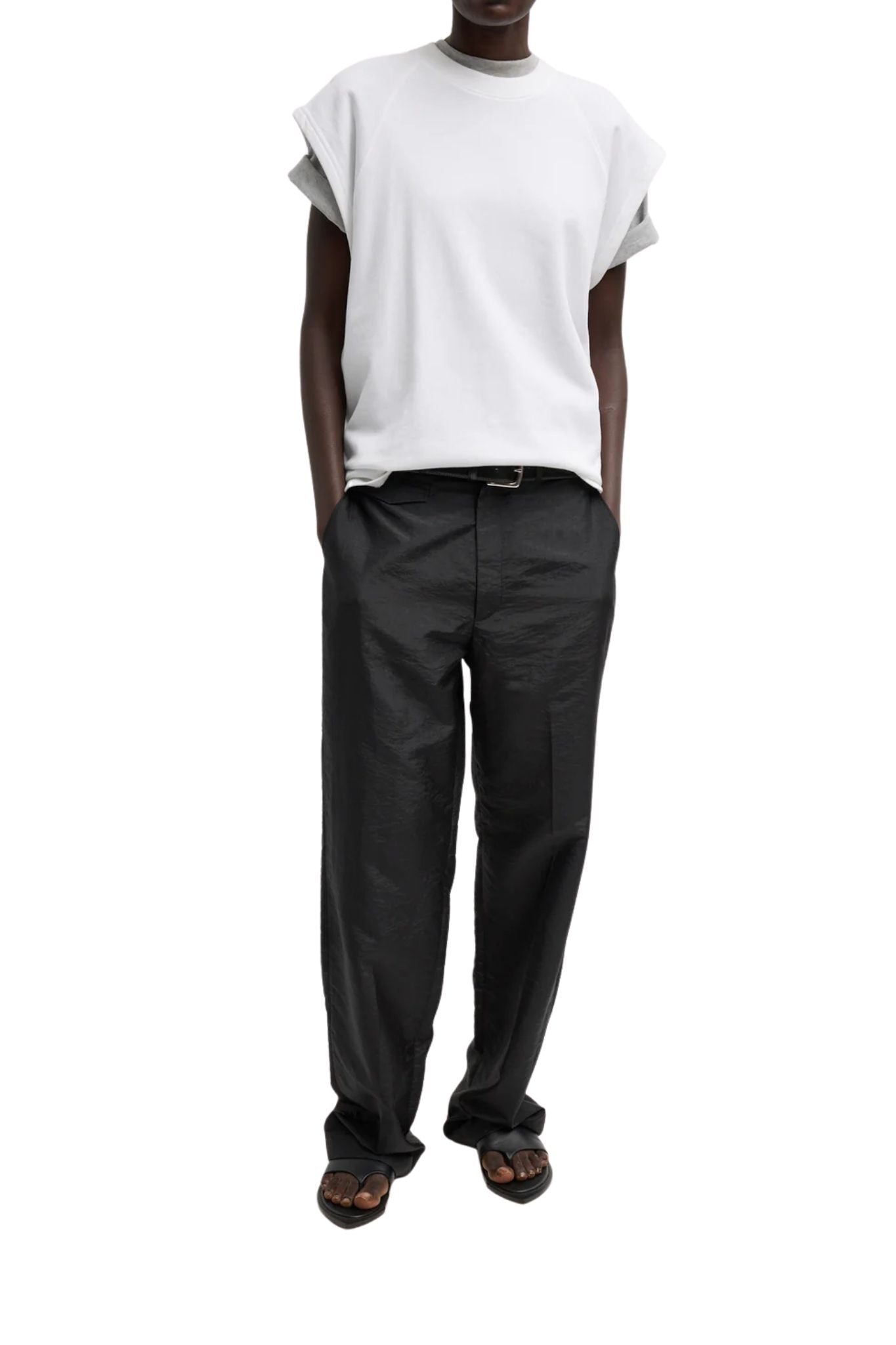 Tibi Light Weight Sweatshirting Sleeveless Easy Top - Vermillion