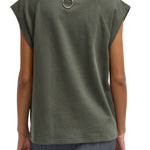 Tibi Light Weight Sweatshirting Sleeveless Easy Top - Vermillion