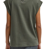 Tibi Light Weight Sweatshirting Sleeveless Easy Top - Vermillion