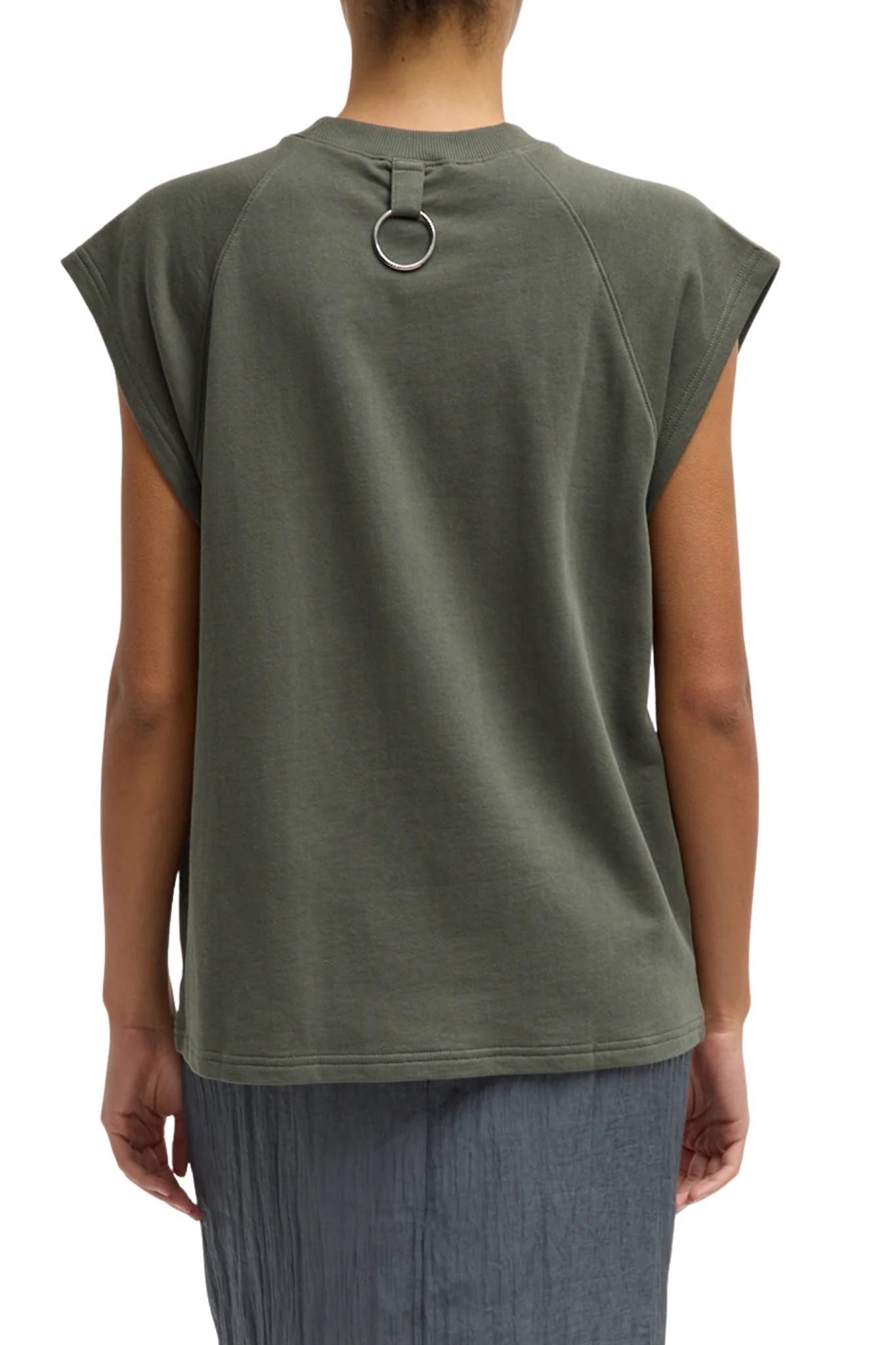 Tibi Light Weight Sweatshirting Sleeveless Easy Top - Vermillion