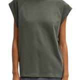 Tibi Light Weight Sweatshirting Sleeveless Easy Top - Vermillion