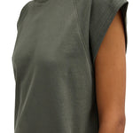 Tibi Light Weight Sweatshirting Sleeveless Easy Top - Vermillion