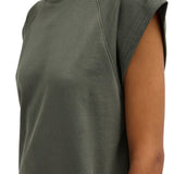 Tibi Light Weight Sweatshirting Sleeveless Easy Top - Vermillion