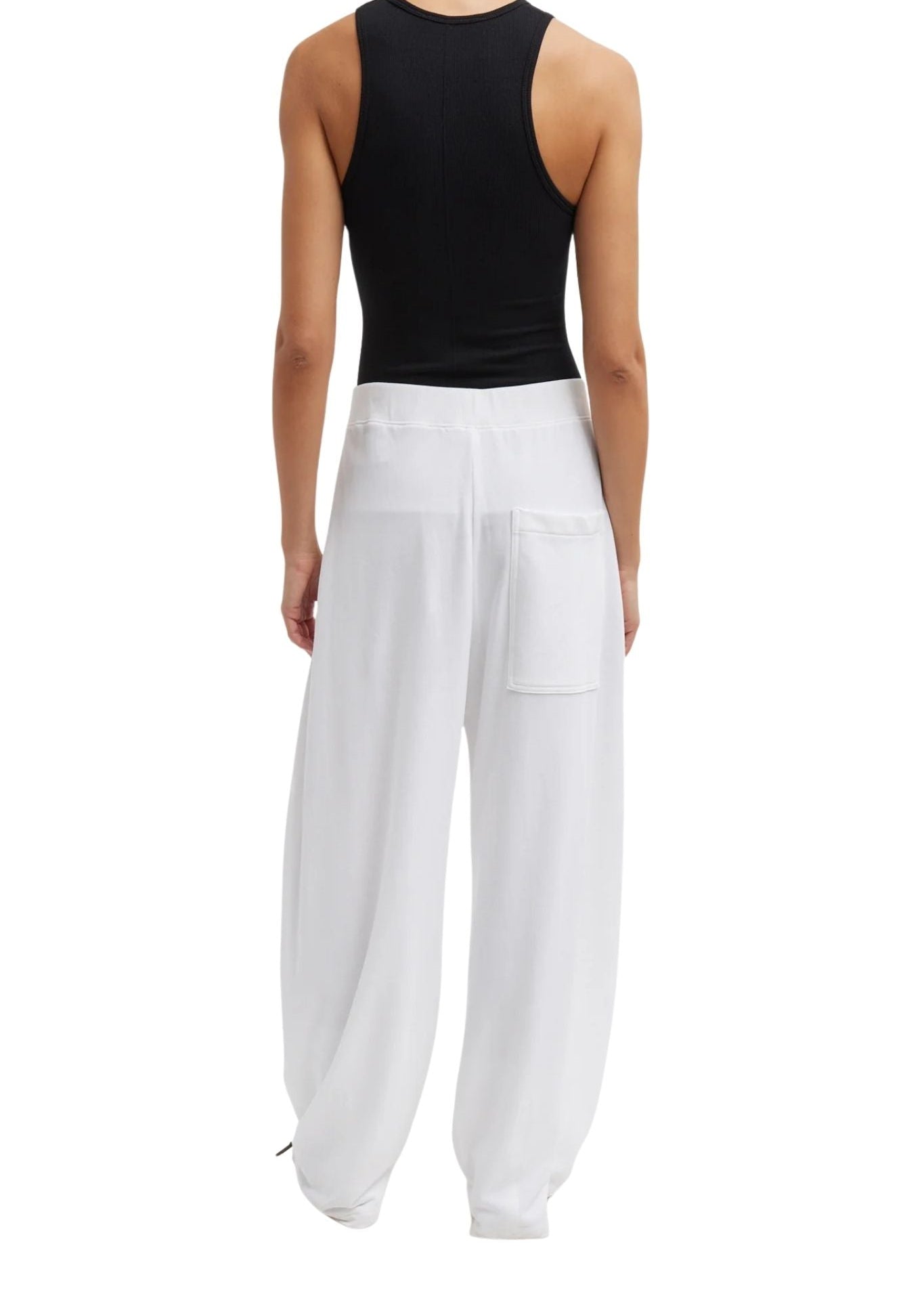 Tibi Light Weight Sweatshirting Winslow Pant White - Vermillion