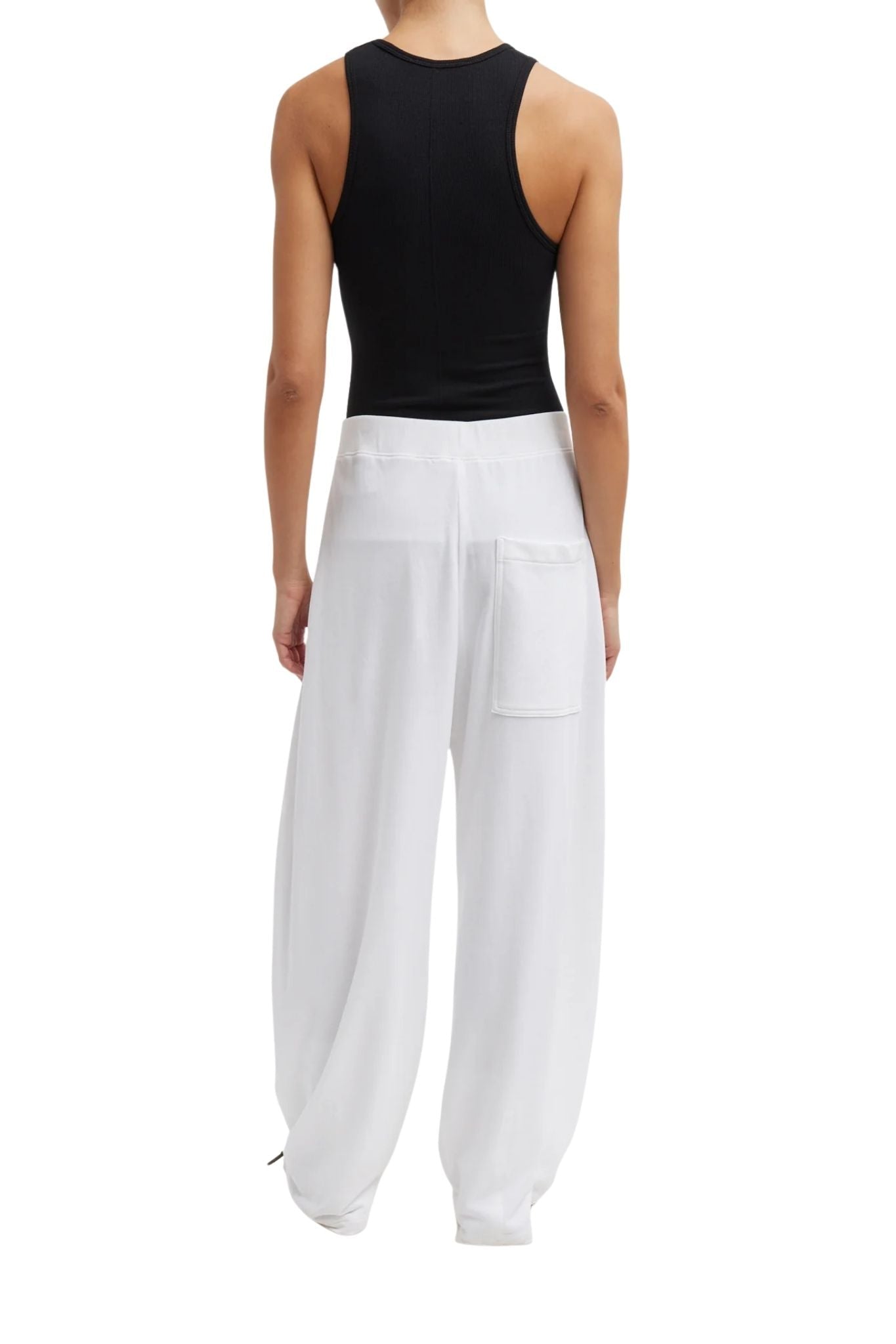 Tibi Light Weight Sweatshirting Winslow Pant White - Vermillion