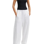 Tibi Light Weight Sweatshirting Winslow Pant White - Vermillion