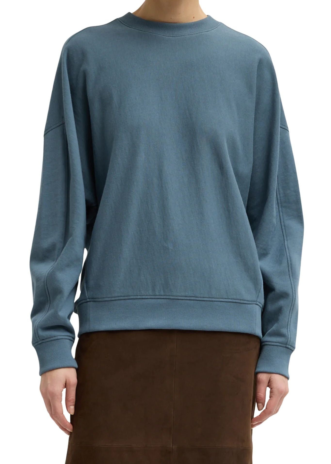 Tibi Lightweight Sweatshirting Crewneck Sweatshirt - Vermillion