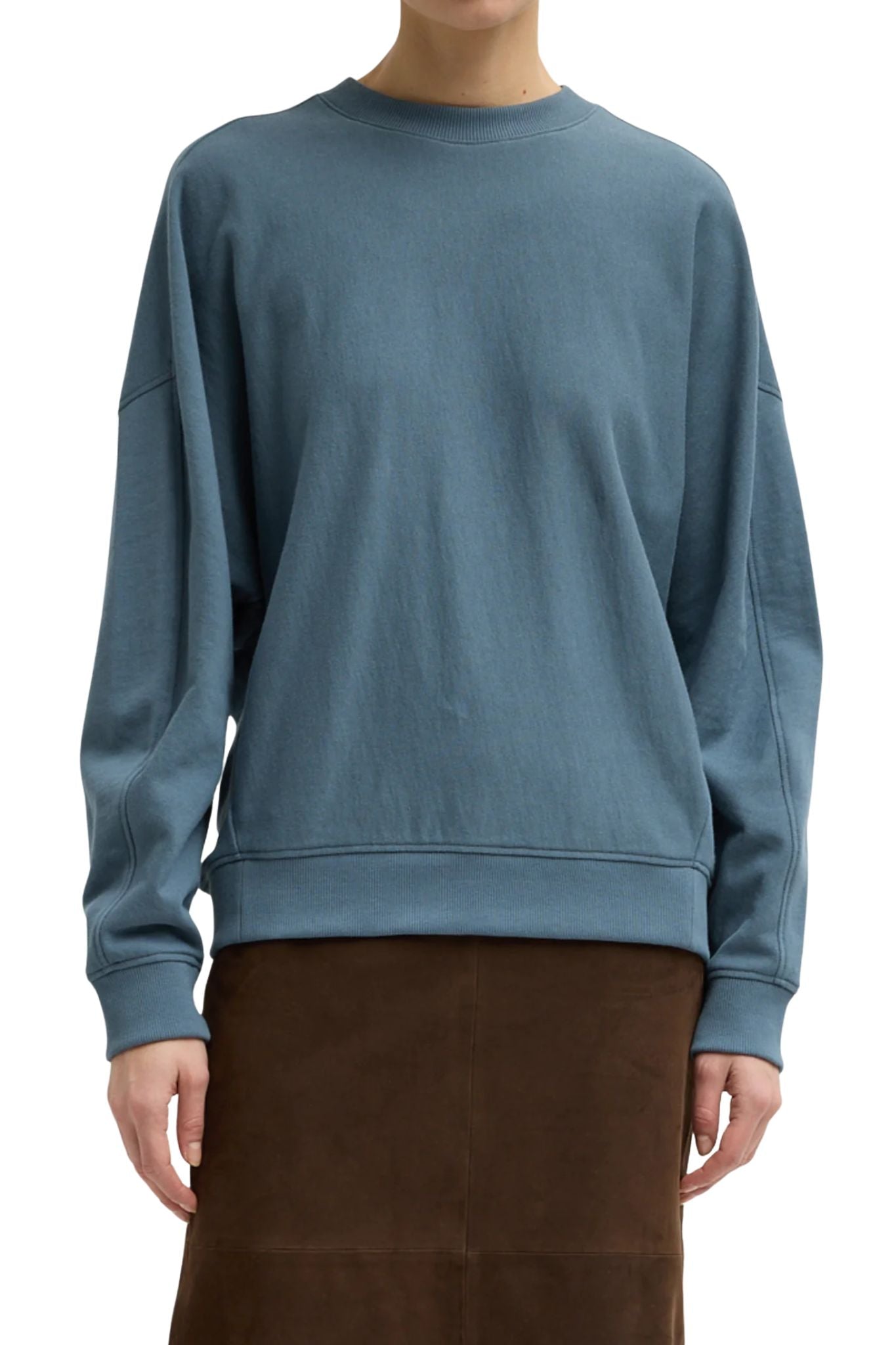 Tibi Lightweight Sweatshirting Crewneck Sweatshirt - Vermillion