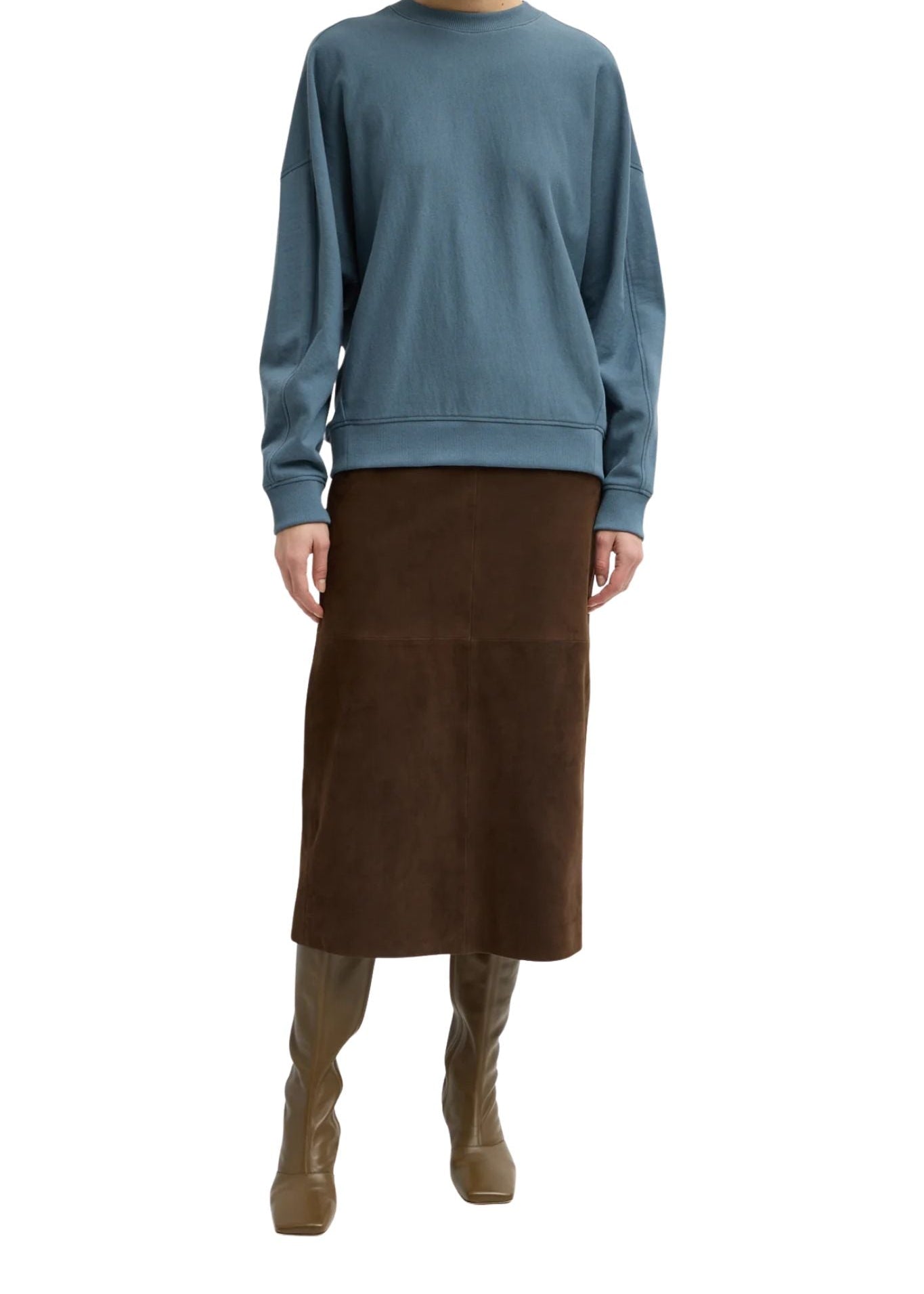 Tibi Lightweight Sweatshirting Crewneck Sweatshirt - Vermillion