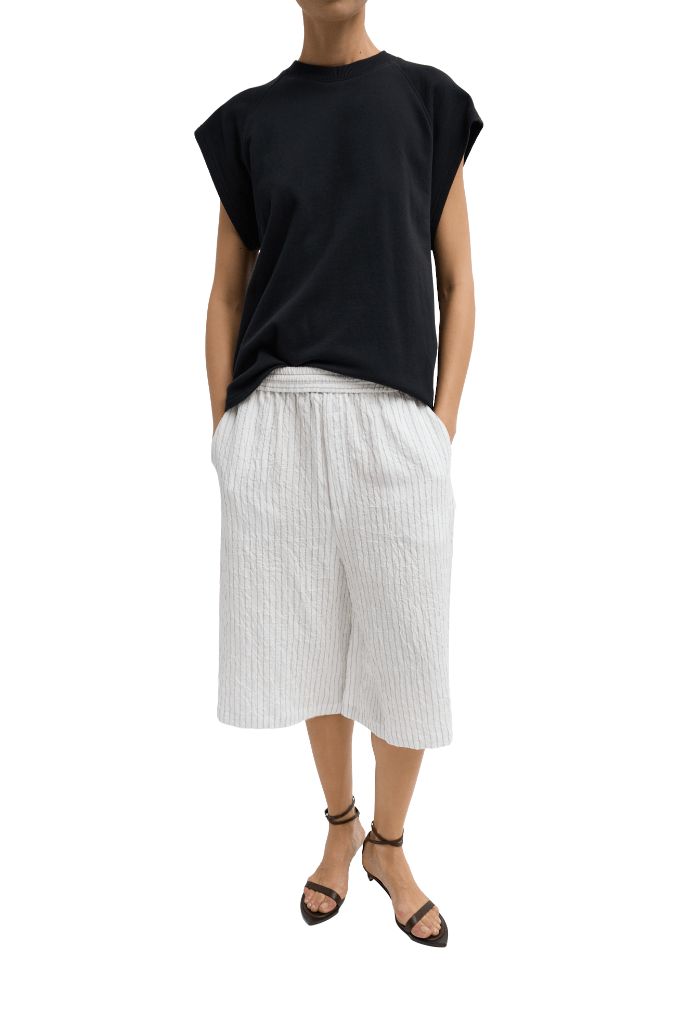 Tibi Lightweight Sweatshirting Sleeveless Easy Top - Vermillion