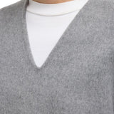 Tibi Luxe Double Faced Wool Angora Vneck Top - Vermillion