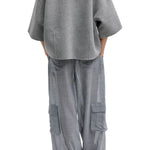 Tibi Luxe Double Faced Wool Angora Vneck Top - Vermillion