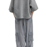 Tibi Luxe Double Faced Wool Angora Vneck Top - Vermillion