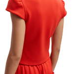 Tibi Luxe Pique Shrunken Polo - Vermillion