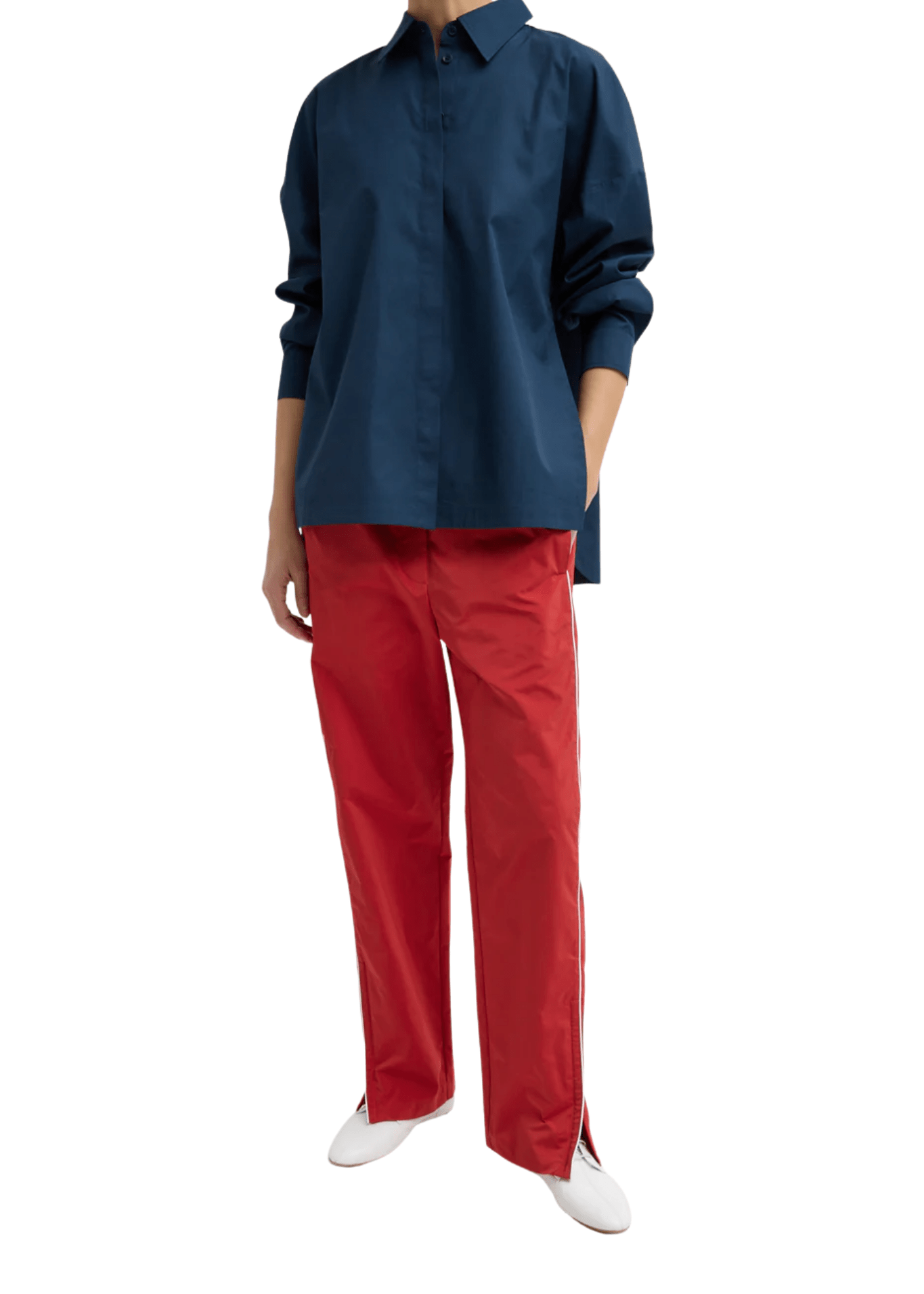 Tibi New Shirting Gabe Oversized Shirt - Vermillion