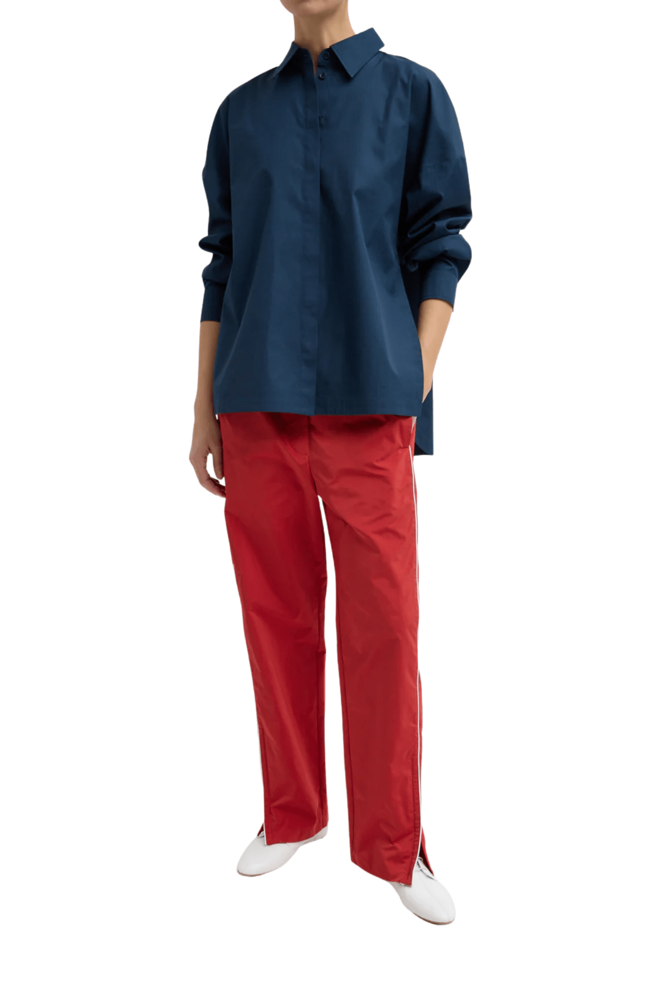 Tibi New Shirting Gabe Oversized Shirt - Vermillion