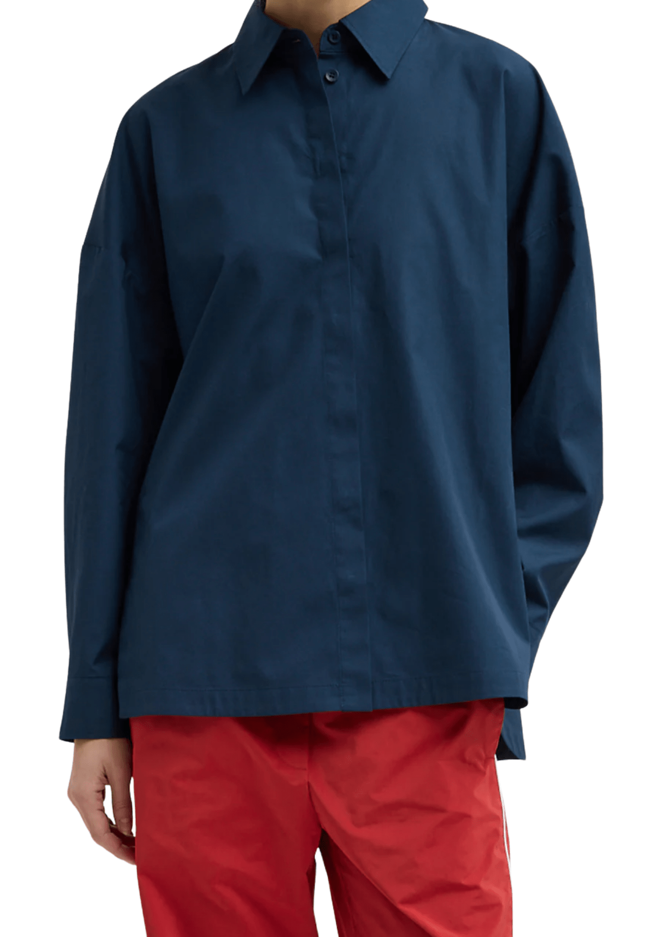 Tibi New Shirting Gabe Oversized Shirt - Vermillion