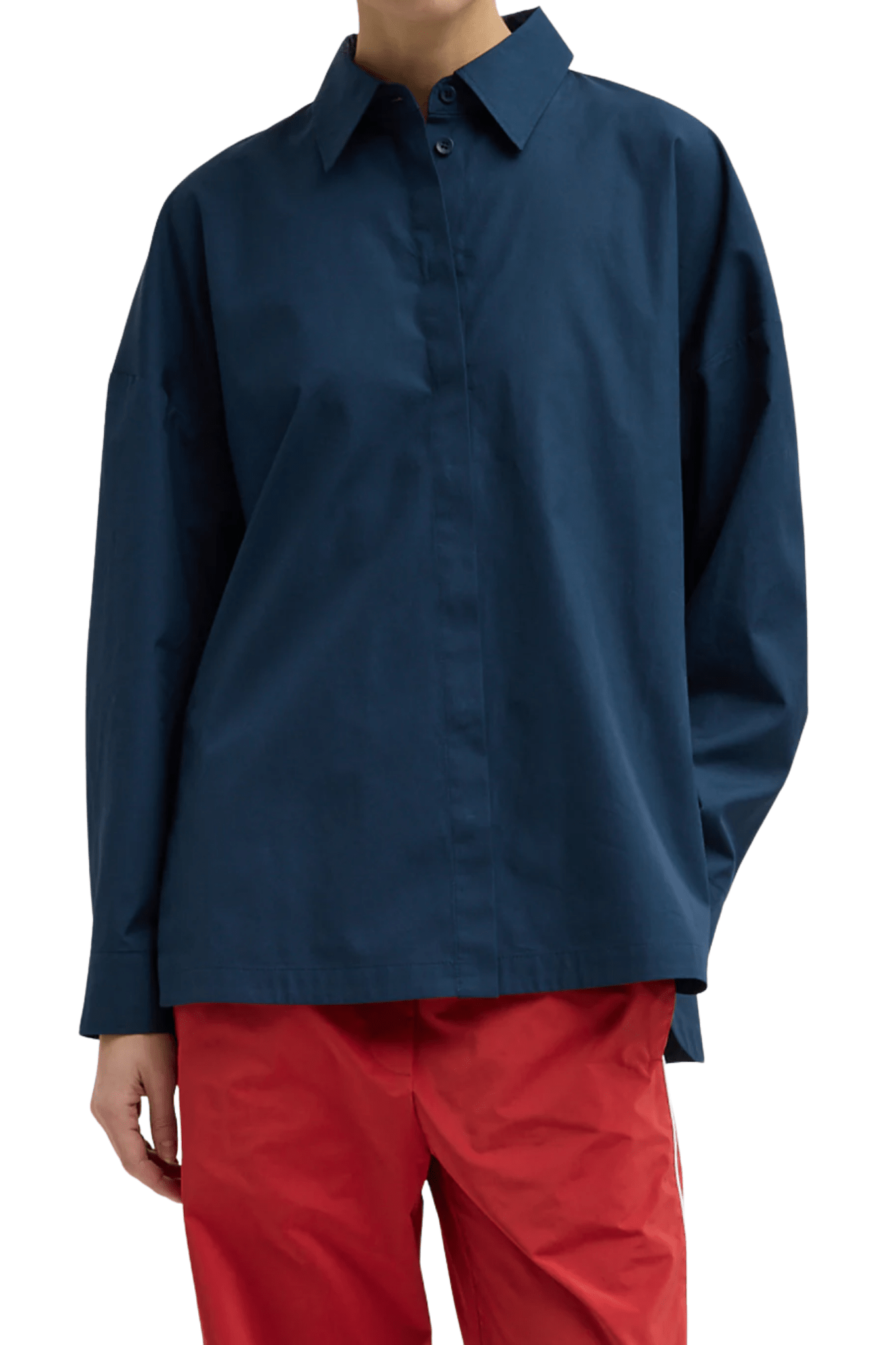 Tibi New Shirting Gabe Oversized Shirt - Vermillion