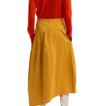 Tibi Nylon Asymmetrical Balloon Skirt - Vermillion