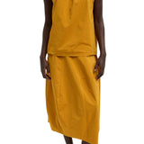 Tibi Nylon Shirred Neck Top - Vermillion