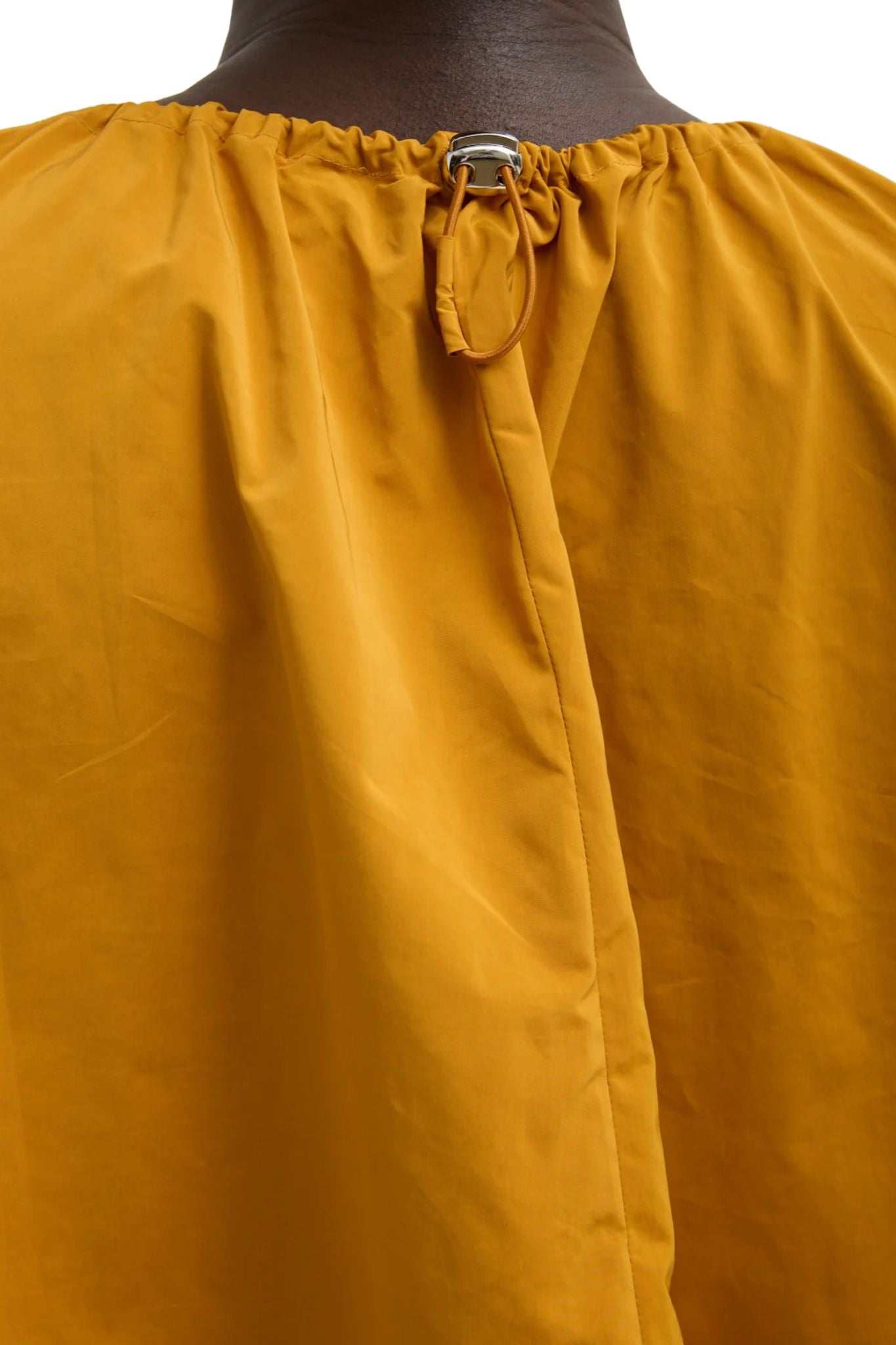 Tibi Nylon Shirred Neck Top - Vermillion