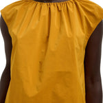 Tibi Nylon Shirred Neck Top - Vermillion