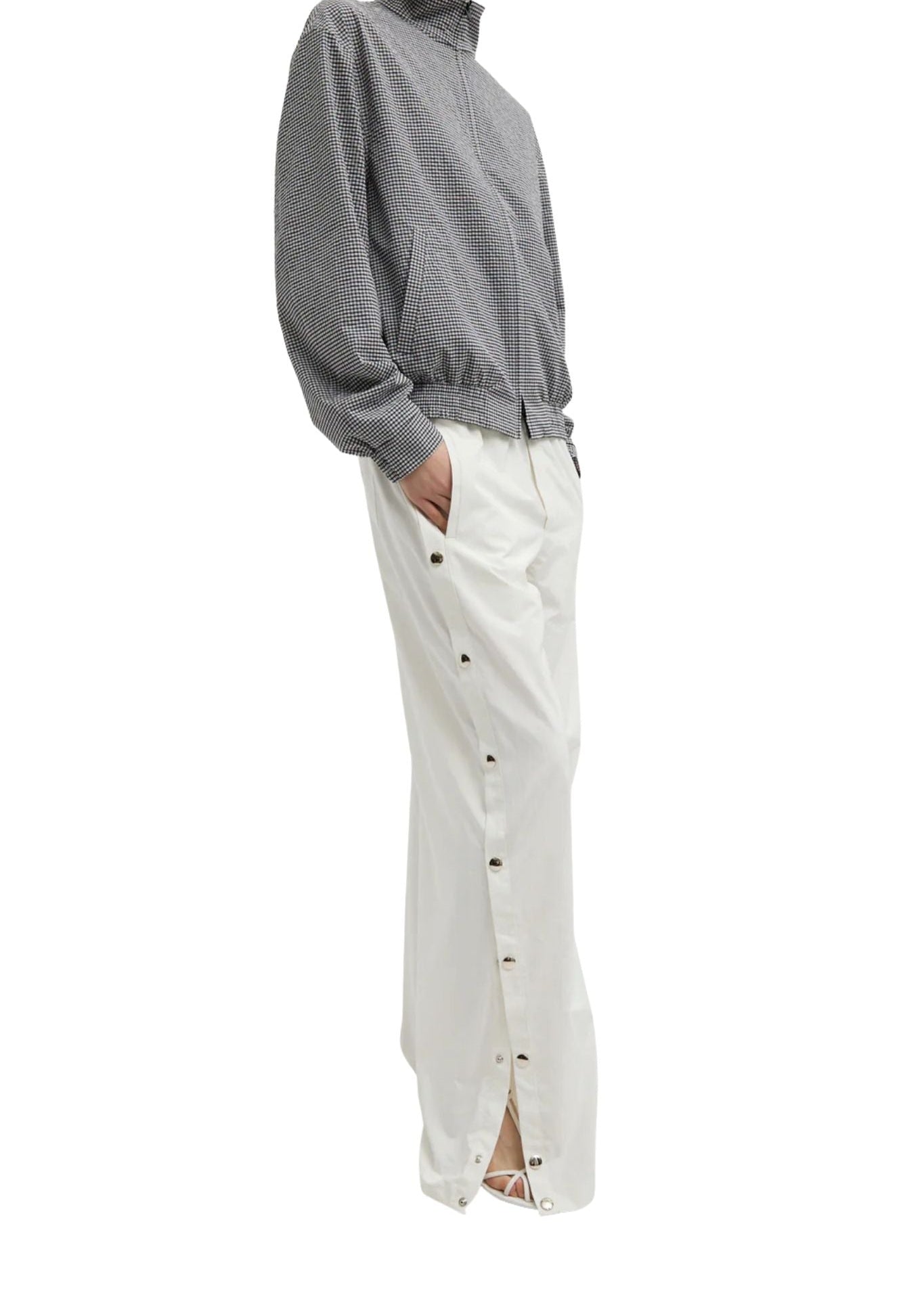 Tibi Nylon Snap Pull On Jogger - Vermillion