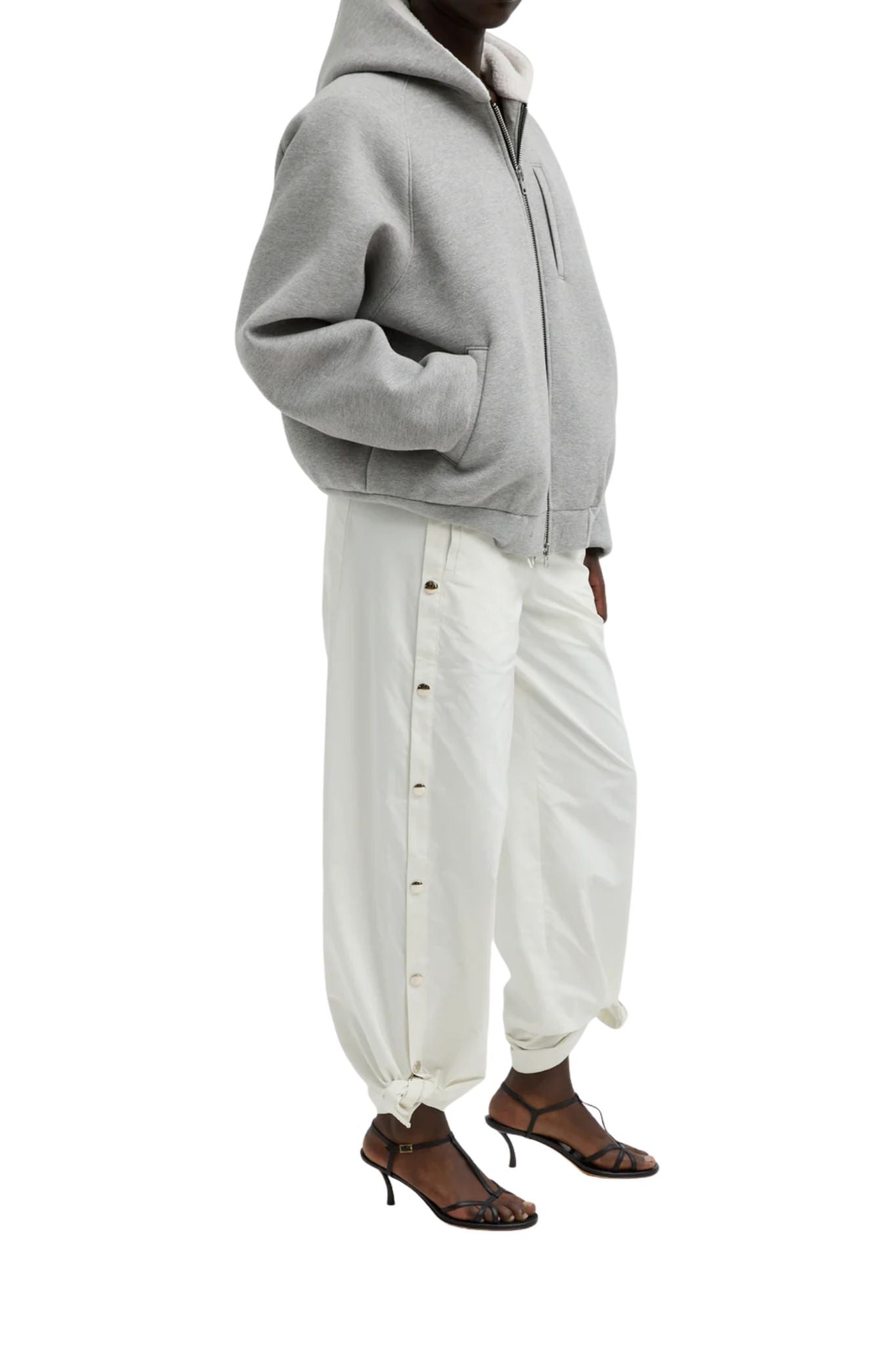 Tibi Nylon Snap Pull On Jogger - Vermillion