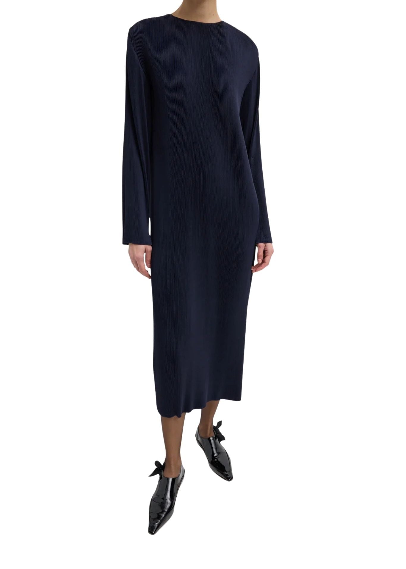 Tibi Plissé Midi Dress - Vermillion