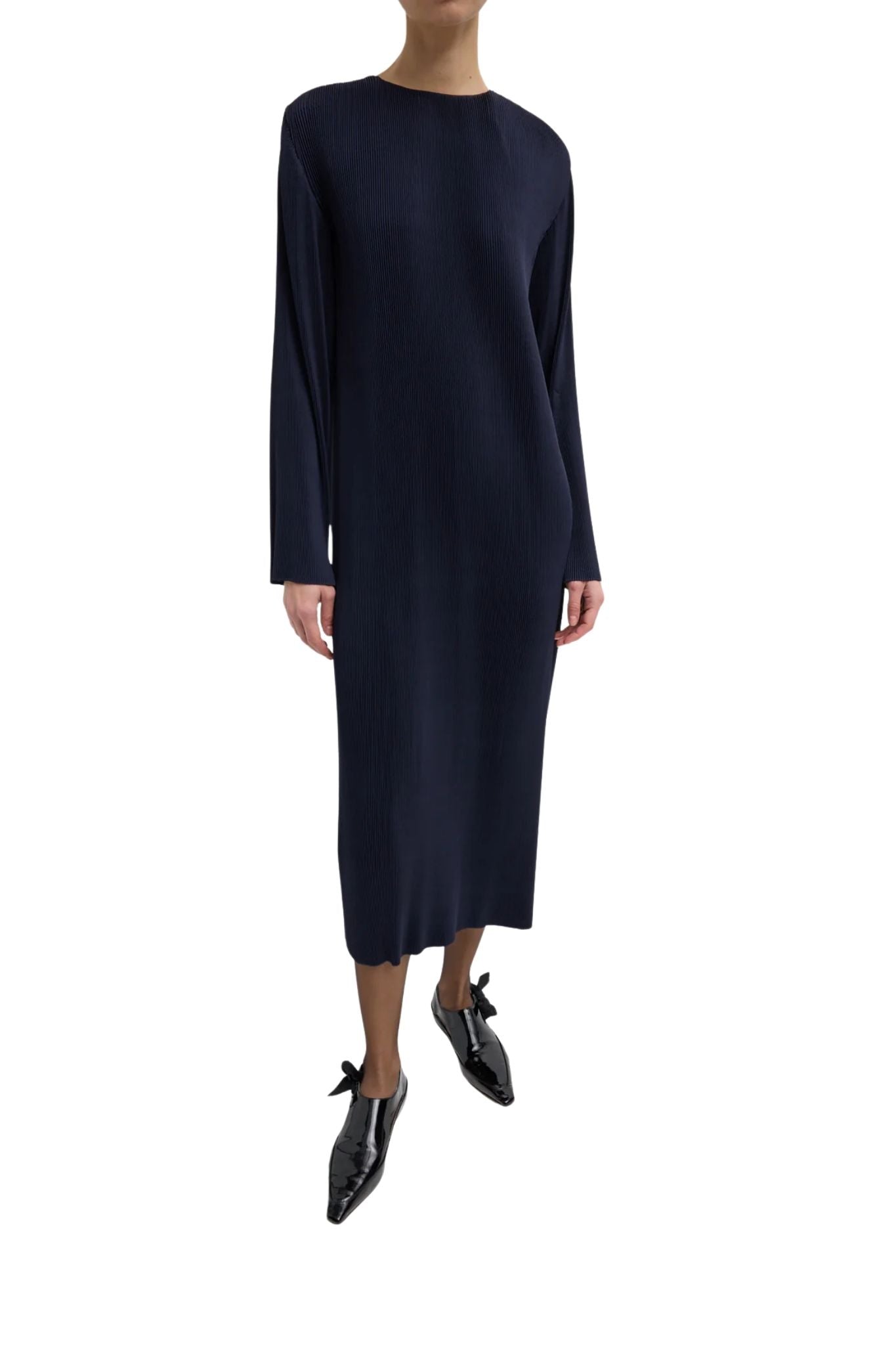 Tibi Plissé Midi Dress - Vermillion