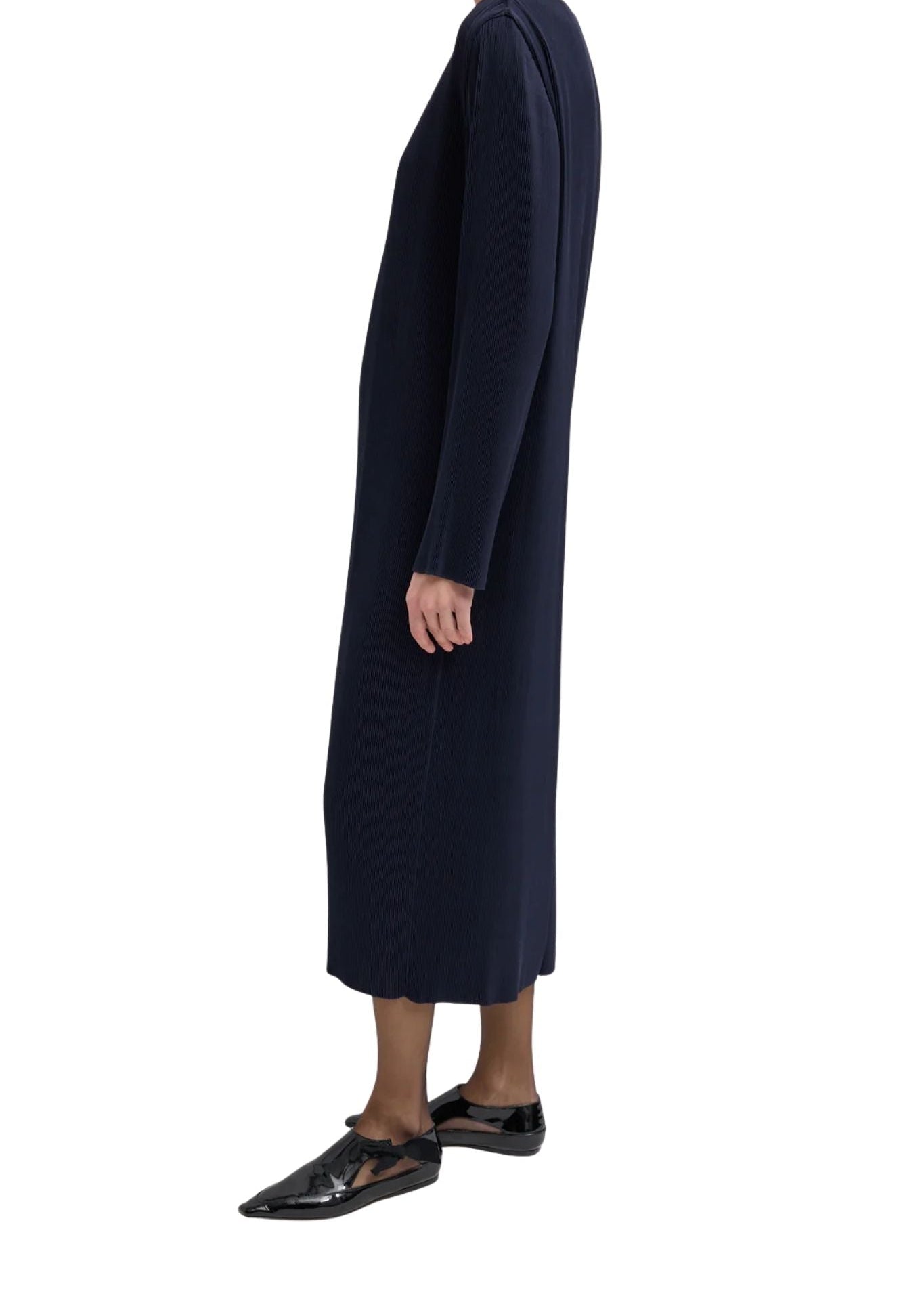 Tibi Plissé Midi Dress - Vermillion