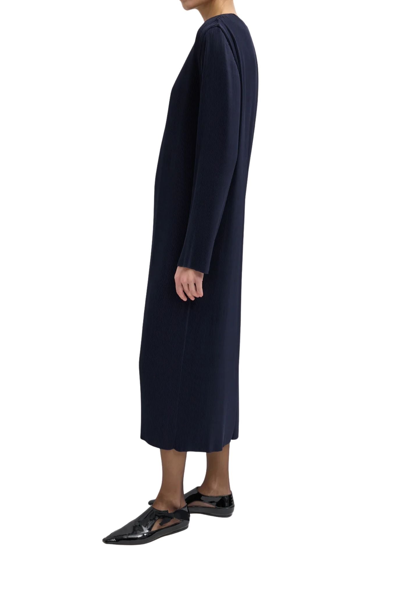 Tibi Plissé Midi Dress - Vermillion