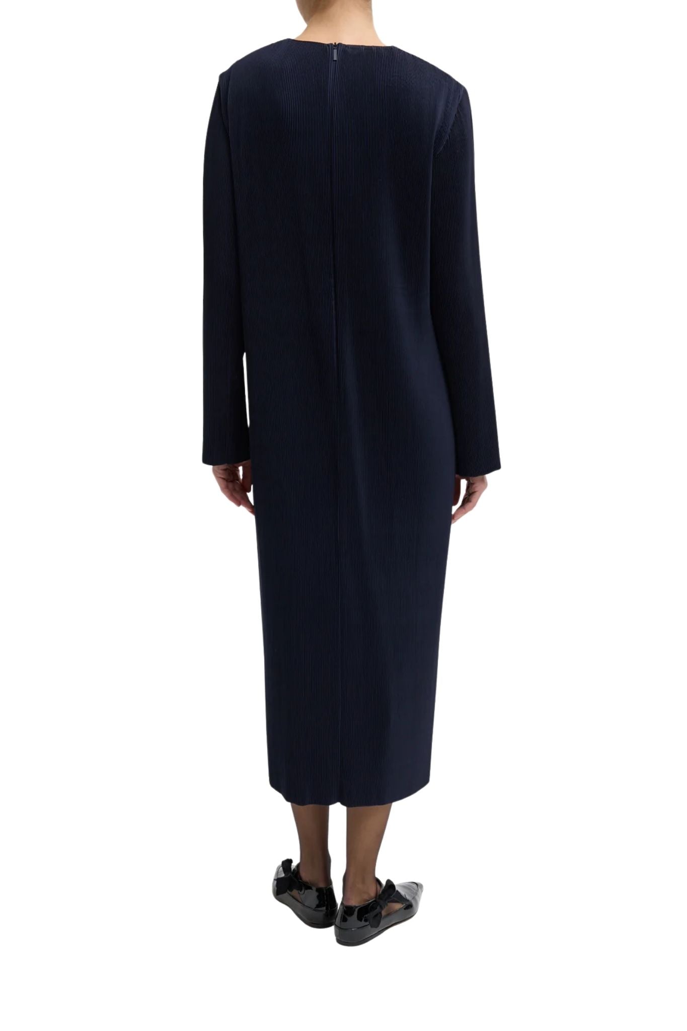 Tibi Plissé Midi Dress - Vermillion