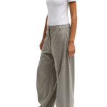 Tibi Reactive Garment Dyed Stretch Twill Sid Pant Pewter - Vermillion