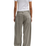 Tibi Reactive Garment Dyed Stretch Twill Sid Pant Pewter - Vermillion