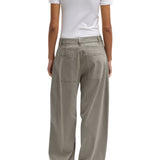 Tibi Reactive Garment Dyed Stretch Twill Sid Pant Pewter - Vermillion