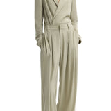 Tibi Relaxed Suiting Triple Pleat Pant - Vermillion
