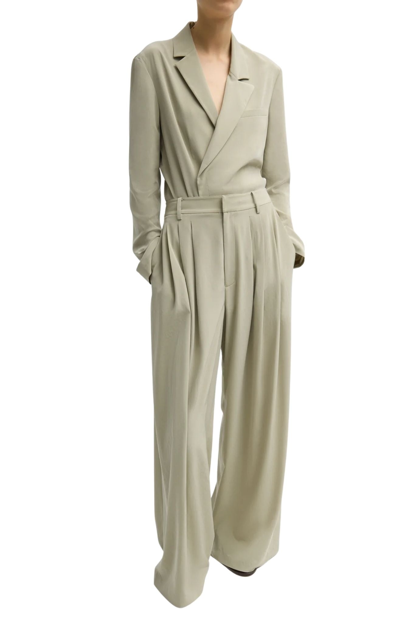 Tibi Relaxed Suiting Triple Pleat Pant - Vermillion